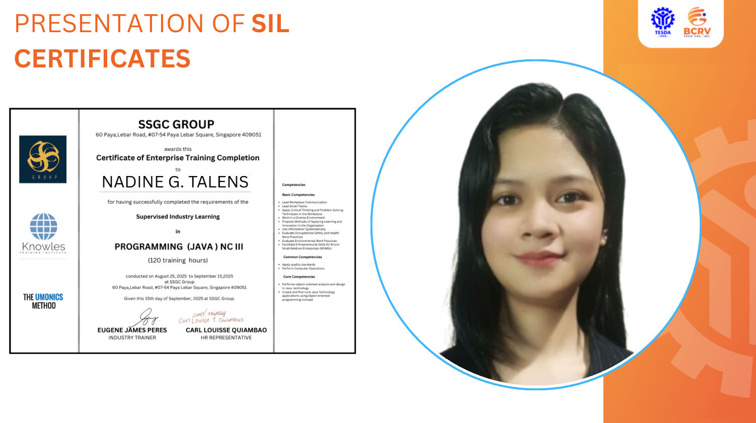 Internship certification of completion